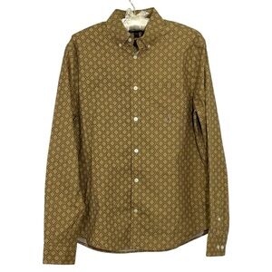 Express Casual Button Down Shirt with Geometric Pattern Size Small Business